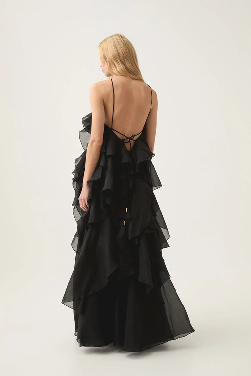 Étoile Livora Ruffled Maxi Dress | Halterneck | Layered Chiffon