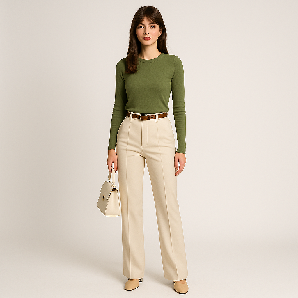 High-Waist Palazzo Trousers | Pleated Front