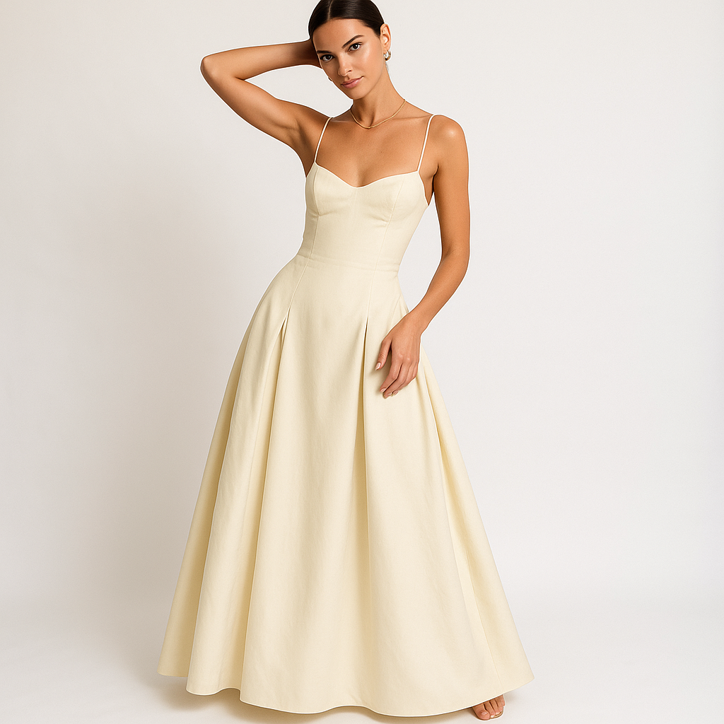 Sweetheart Neck Maxi Dress | A-Line Silhouette | Spaghetti Straps