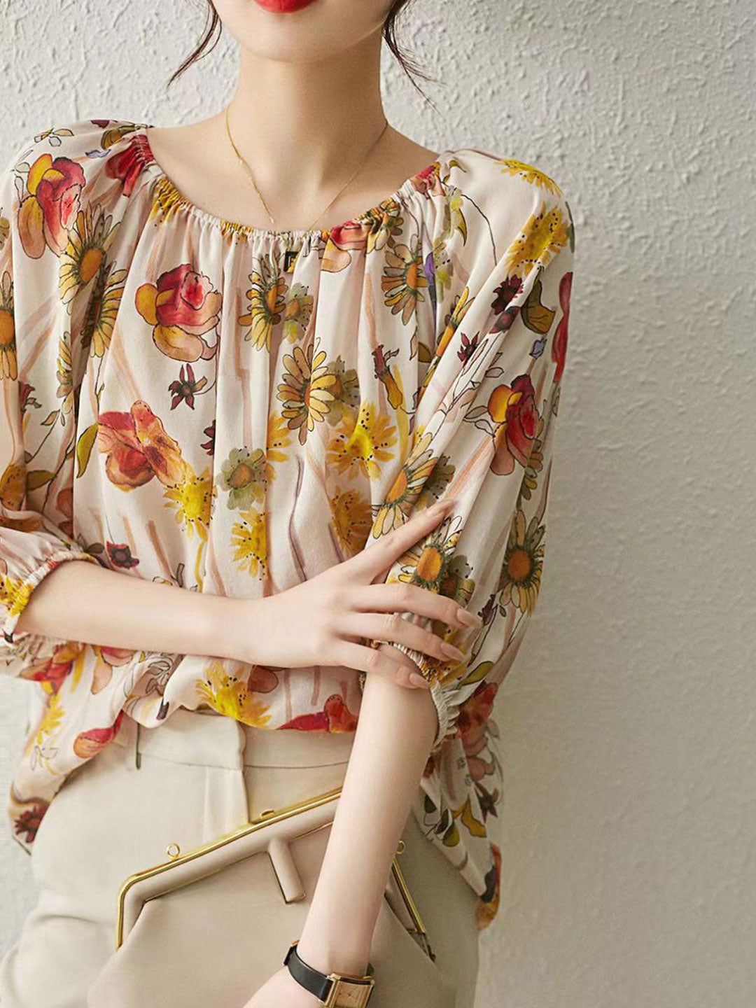 Floral Blouse | Puff Sleeves | Aurora Collection