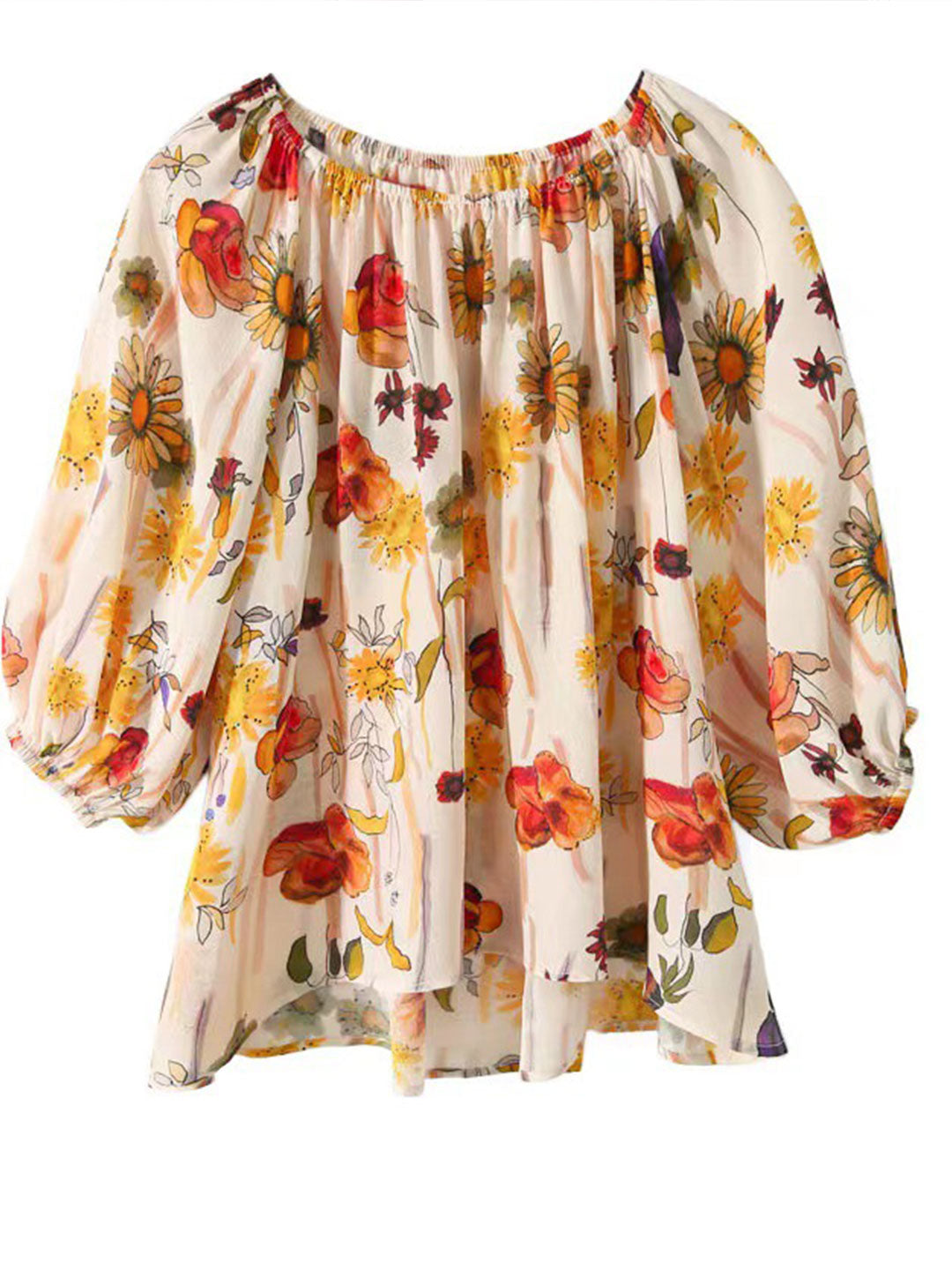 Floral Blouse | Puff Sleeves | Aurora Collection