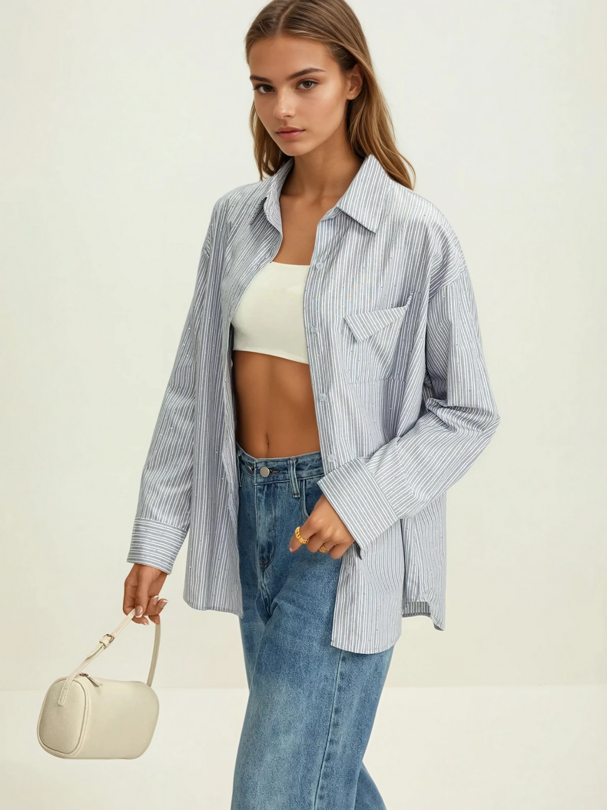 Striped Button Shirt | Regular Fit | Pinstripe | Chest Pocket