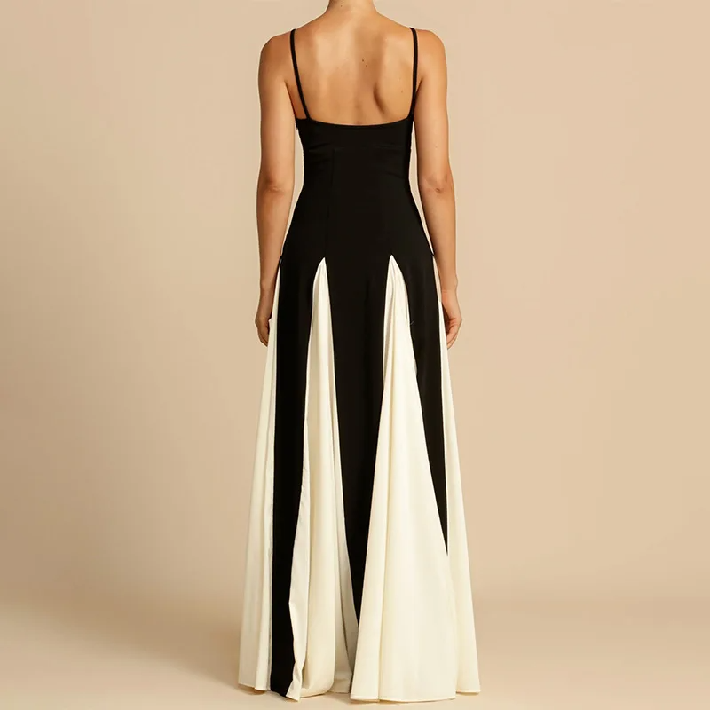 Étoile Angélique Maxi Dress | Two-Tone Fit and Flare, Spaghetti Straps