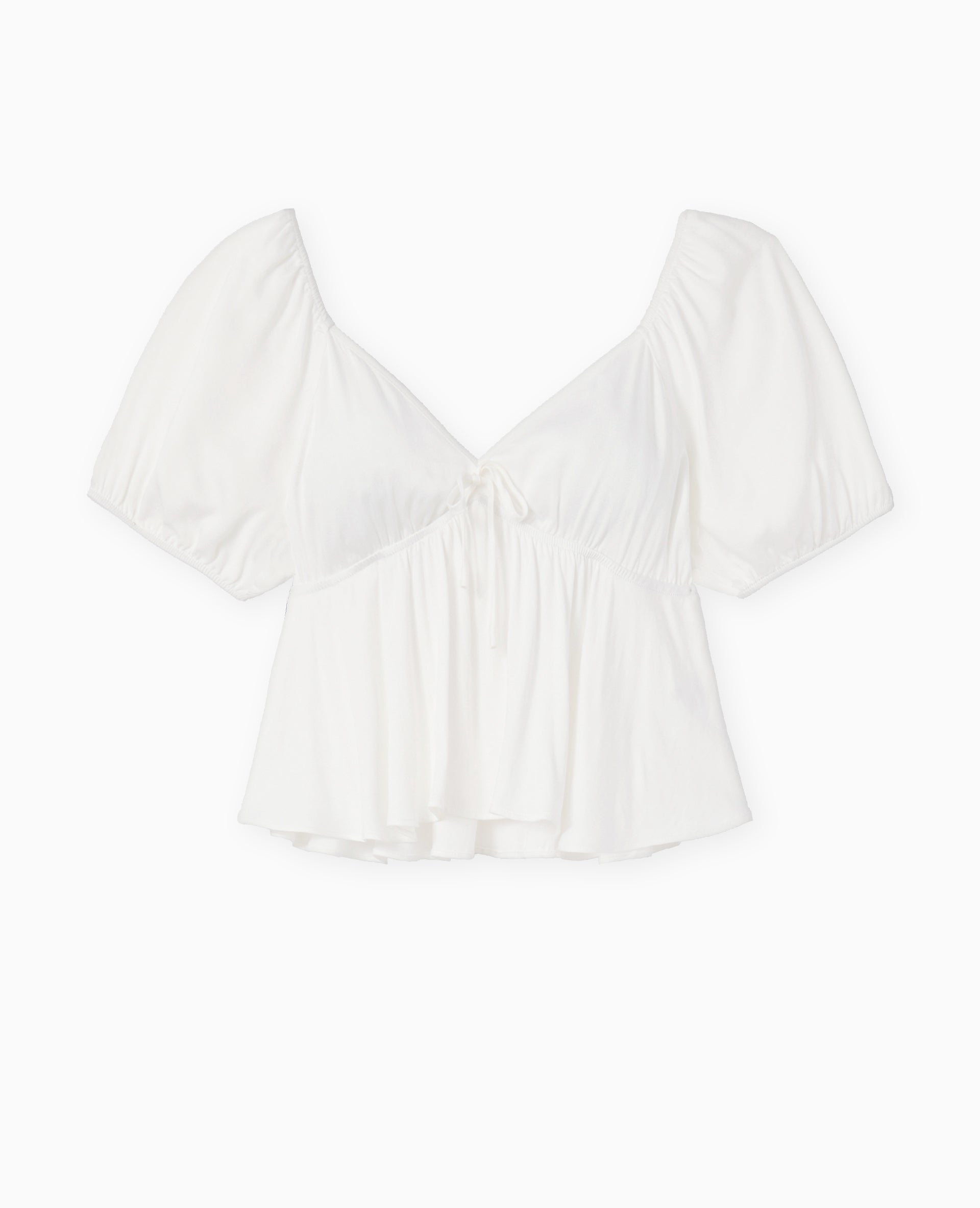 Peplum Blouse | Puff Sleeves | V-Neck | Light Summer Top