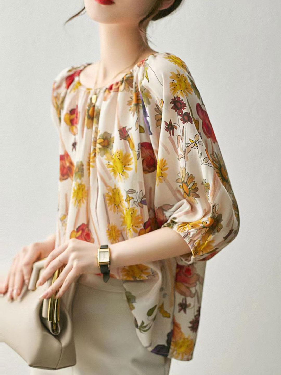 Floral Blouse | Puff Sleeves | Aurora Collection