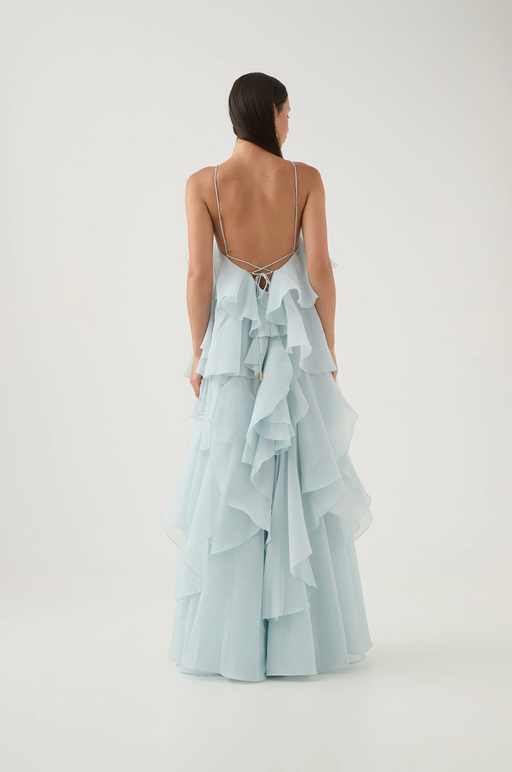 Étoile Livora Ruffled Maxi Dress | Halterneck | Layered Chiffon