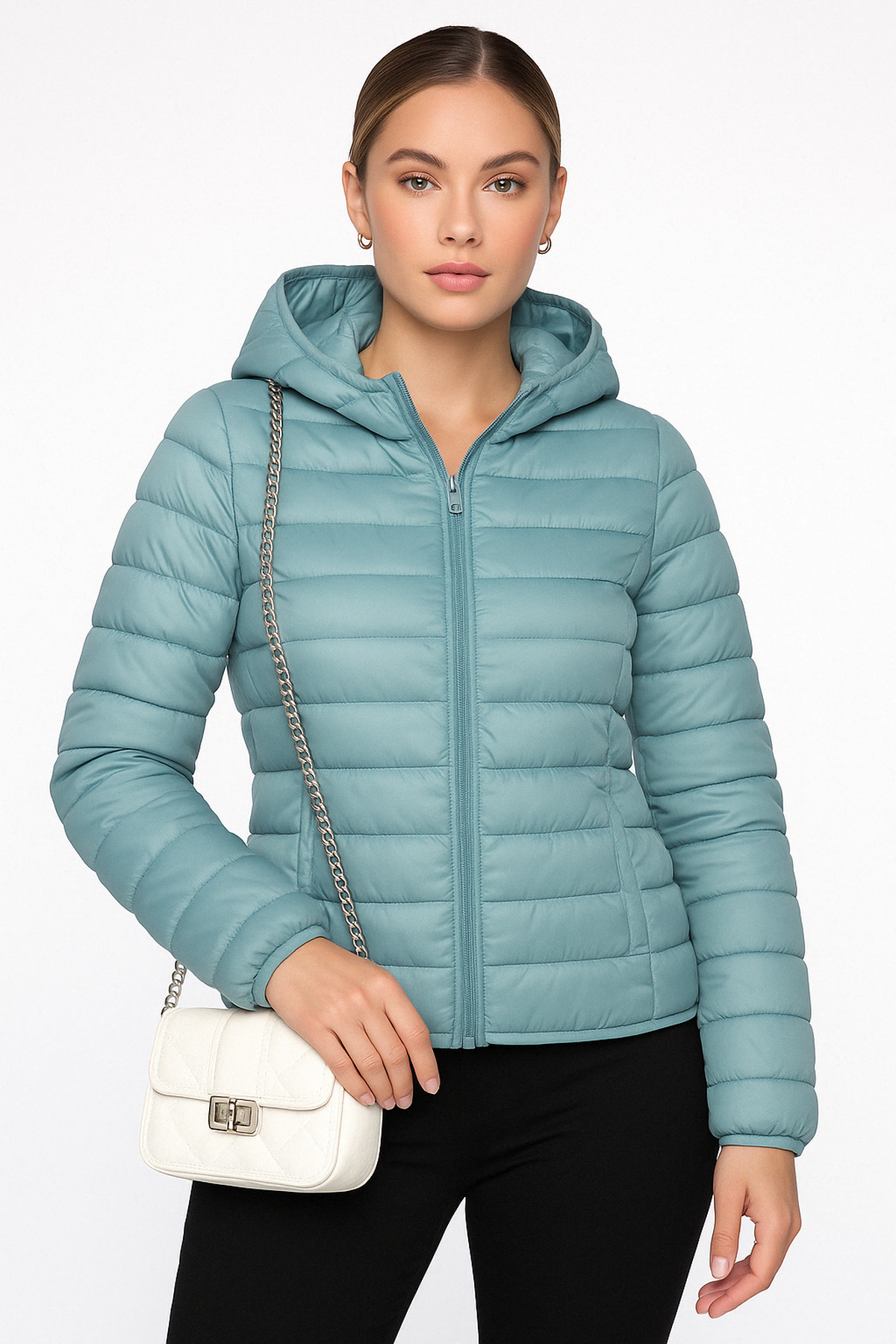 Hooded Puffer Jacket | Lightweight Down Fill | Regular Fit
