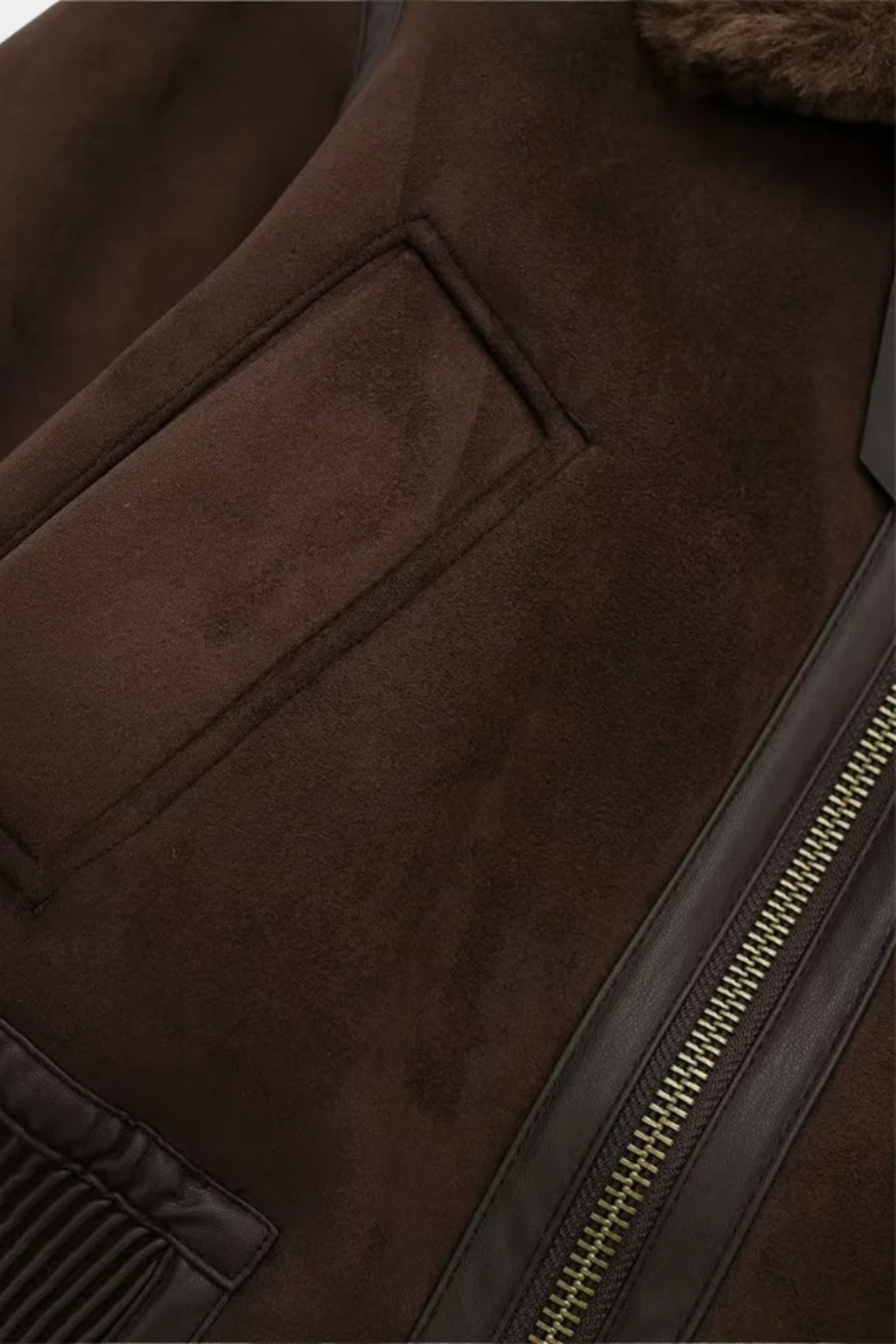 Faux Shearling Aviator Jacket | Cropped Fit | Turn-Down Collar