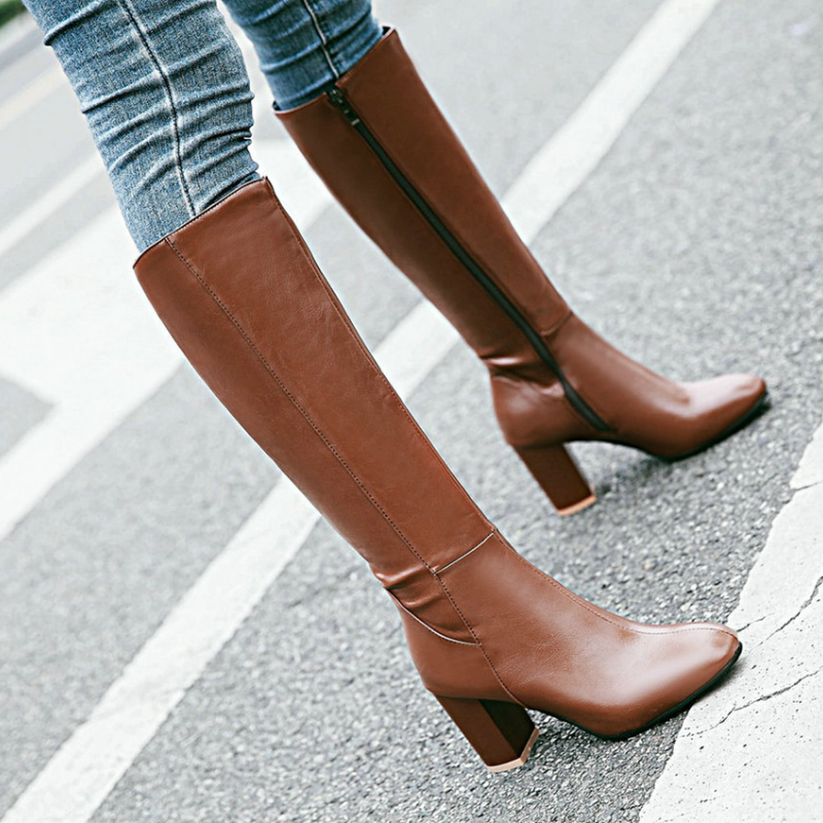 Maison Knee-High Block Heel Boots | Vegan Leather | Winter