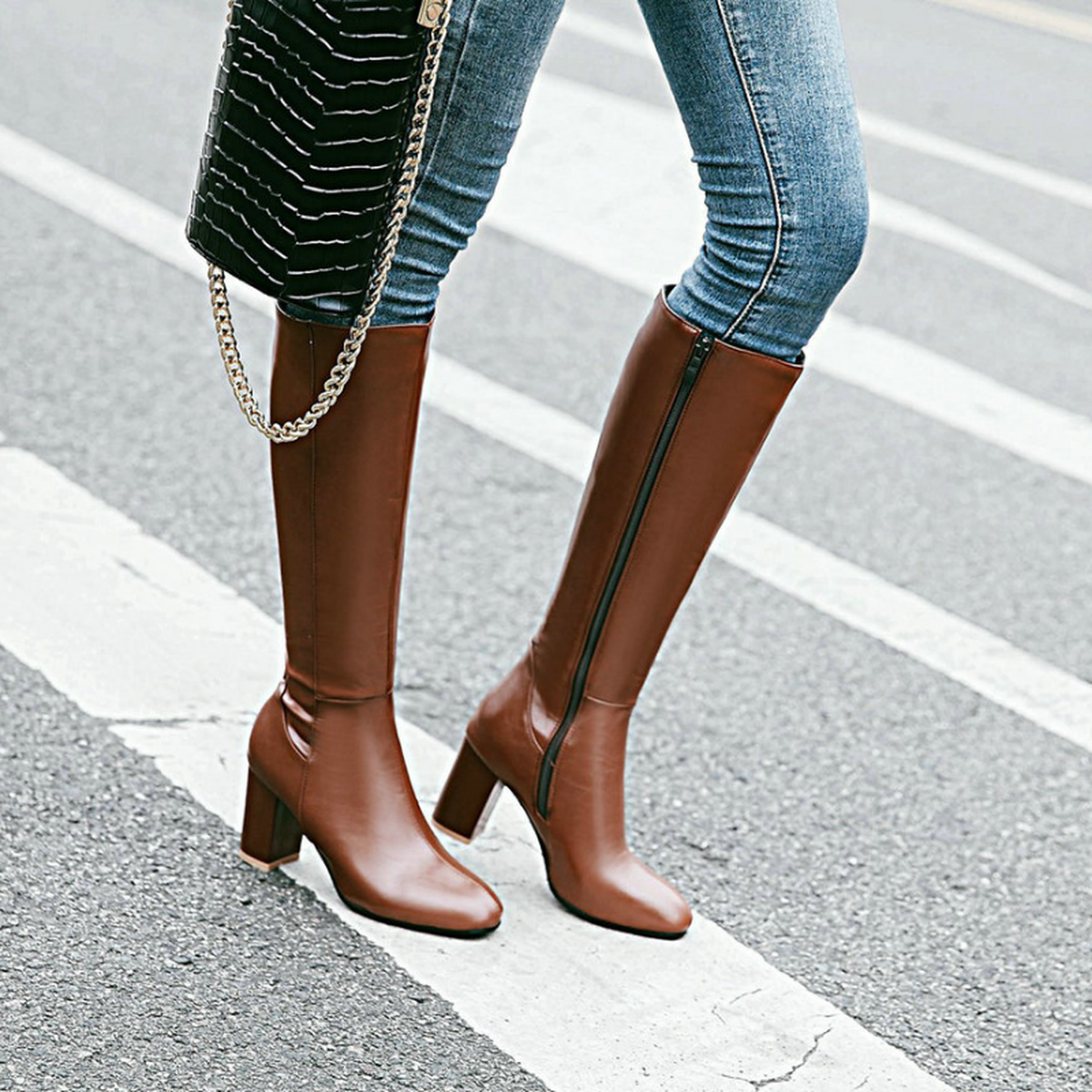Maison Knee-High Block Heel Boots | Vegan Leather | Winter