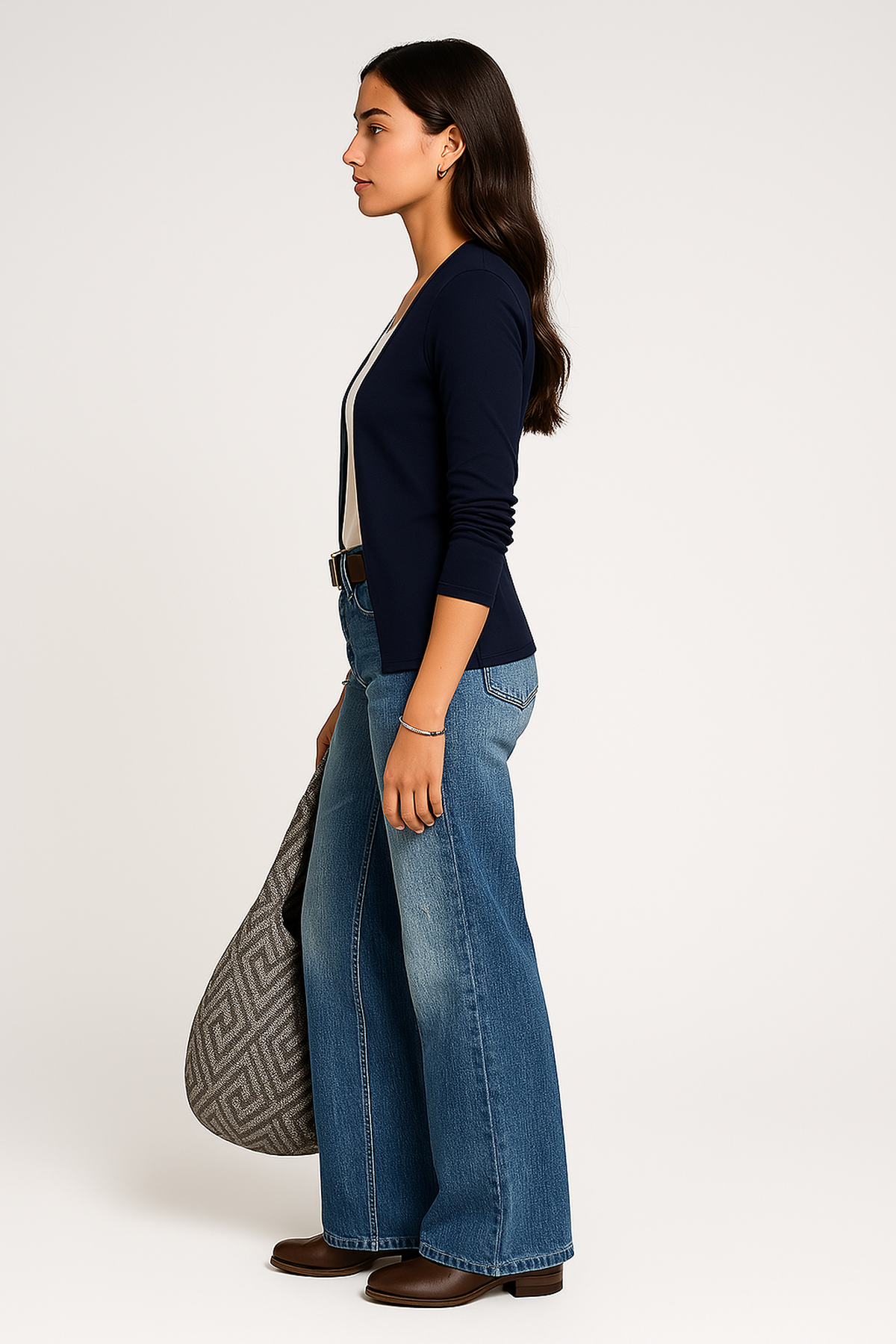 High Waist Wide Leg Denim Jeans | Regular Fit