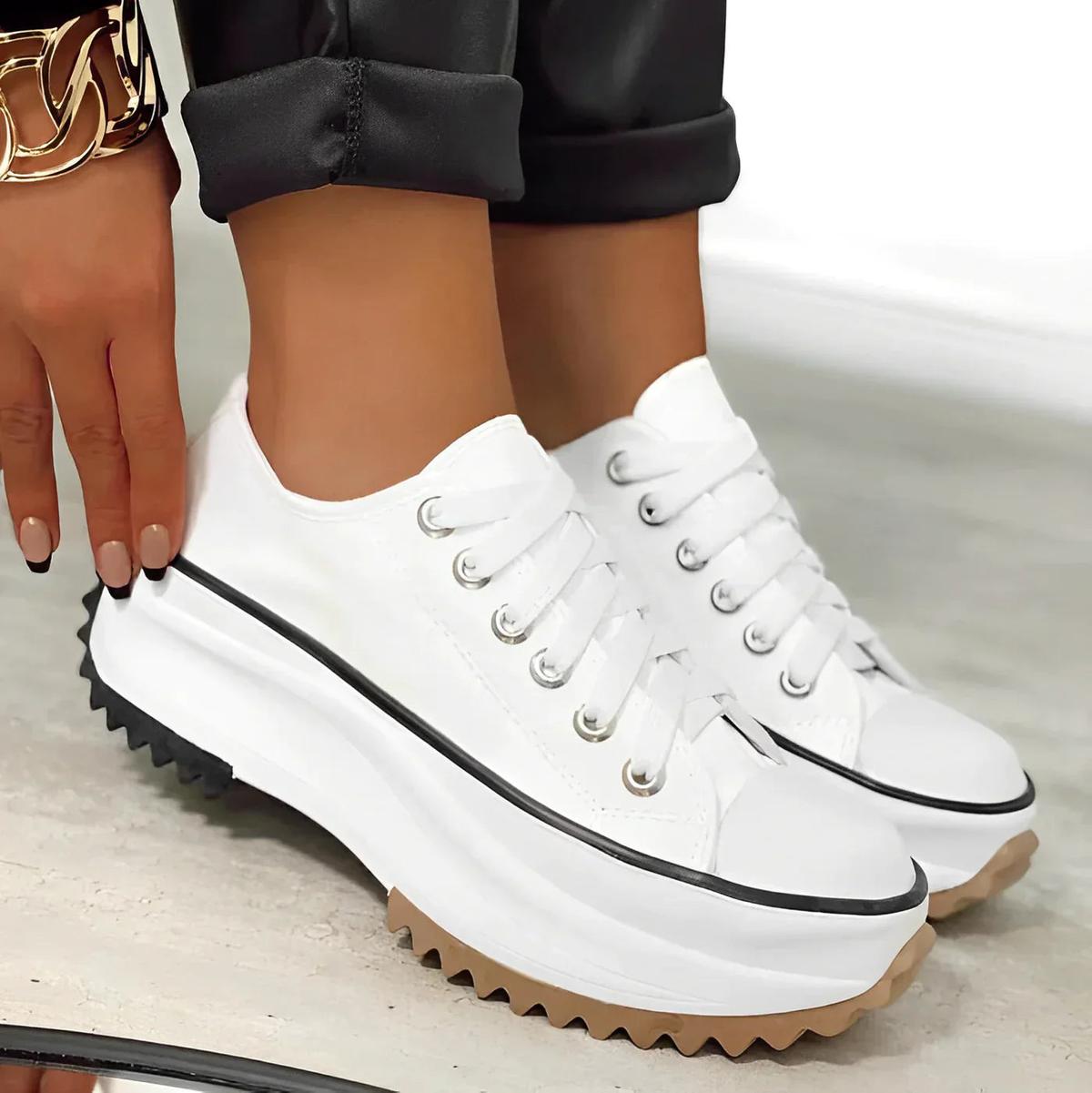 Canvas Platform Sneakers | Chunky Sole | Lace-Up