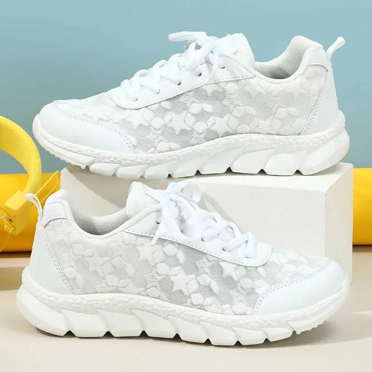 Embroidered Mesh Sneakers | Lightweight | Cushioned Sole