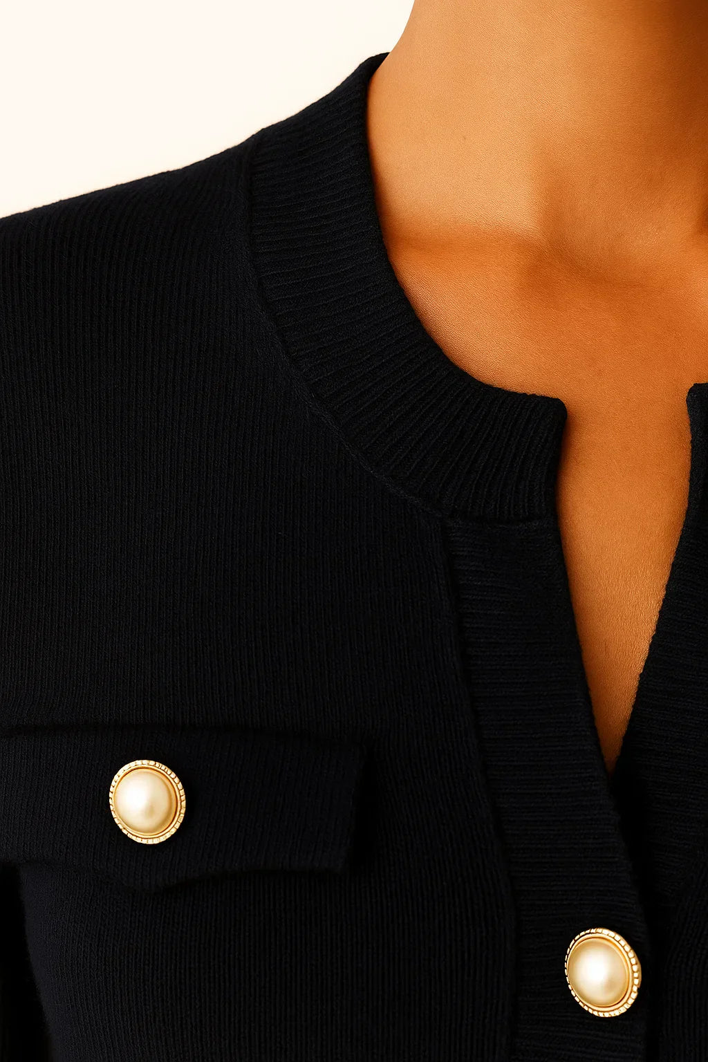 Women’s Wool-Cotton Cardigan | Pearl Button Knit | Regular Fit