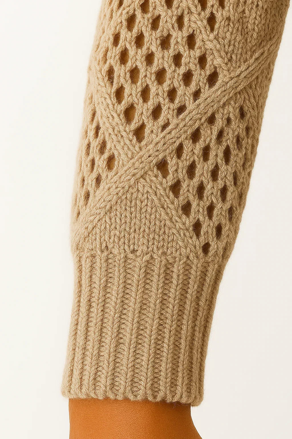 Aurora Open-Knit V-Neck Sweater | Lightweight Cotton Blend | Relaxed Fit