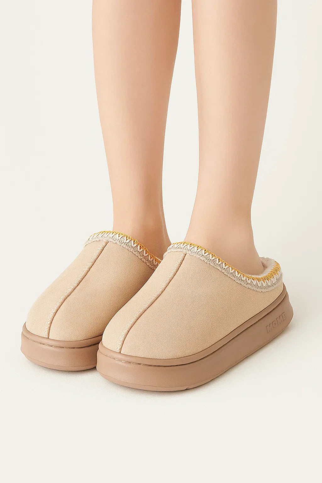 Women's Faux Suede Slippers | Plush Lined Indoor Platform