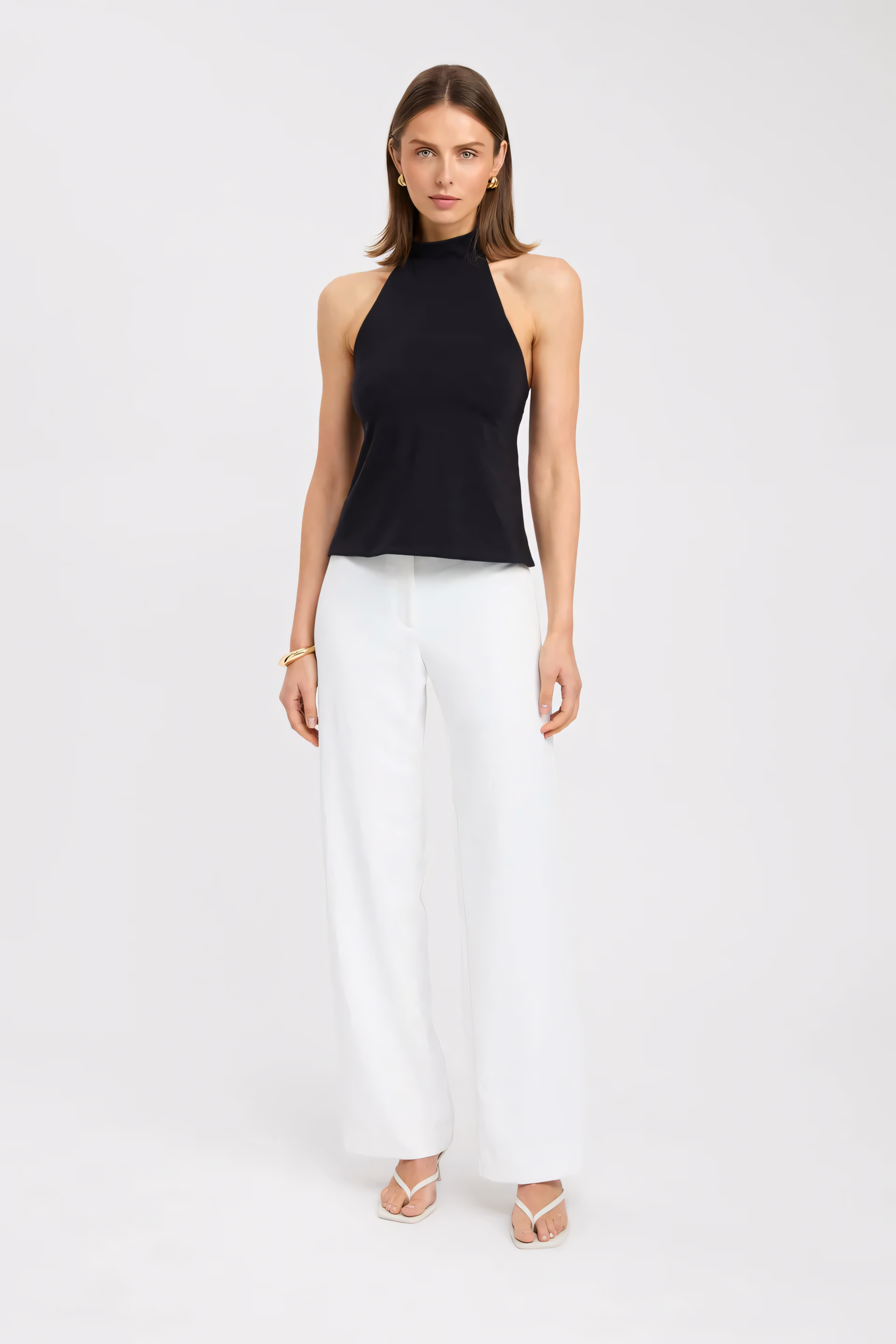 Voyage Sculpted Halter Tank Top in Stretch Knit | Summer