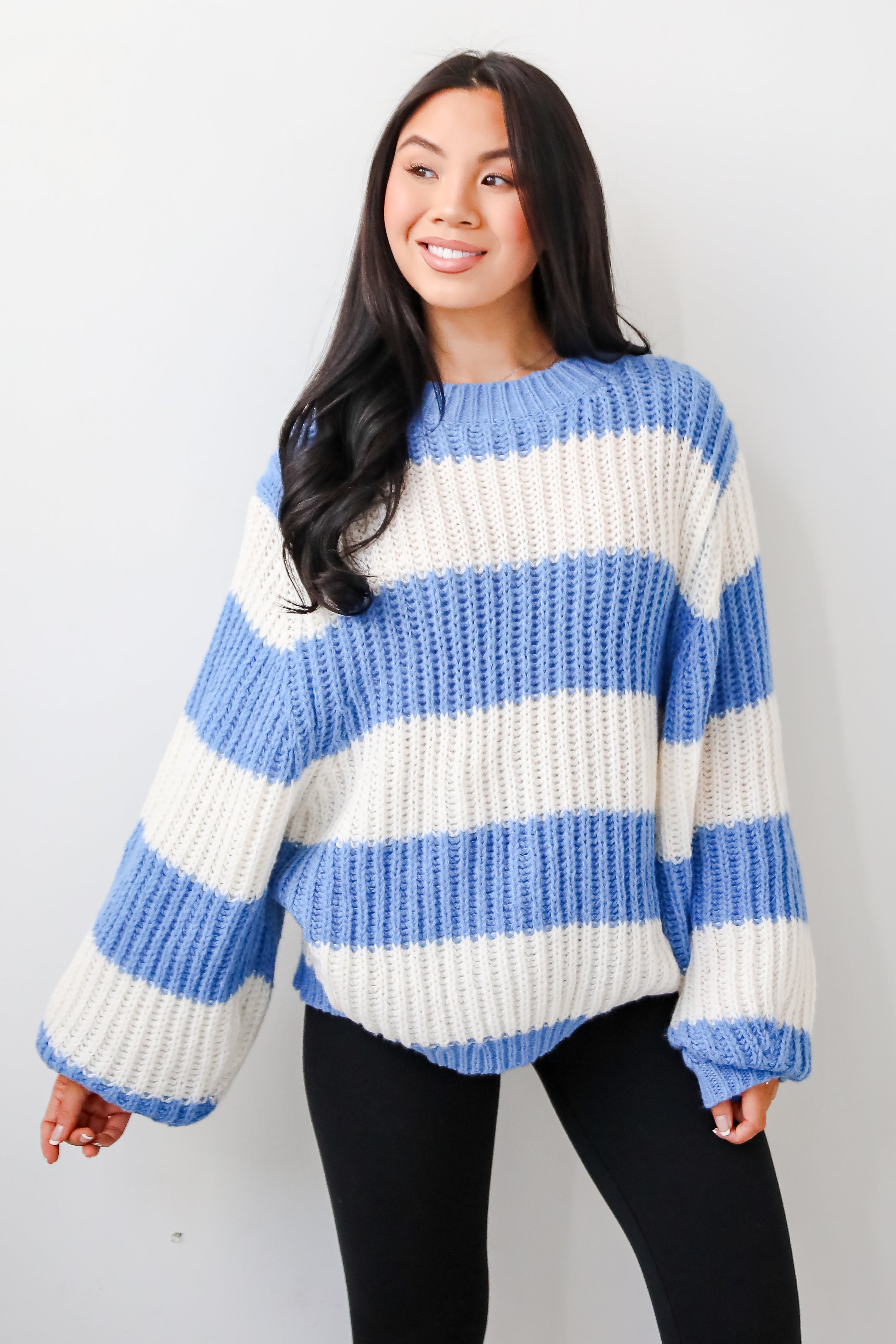 Striped Oversized Sweater | Rib Knit | Relaxed Fit