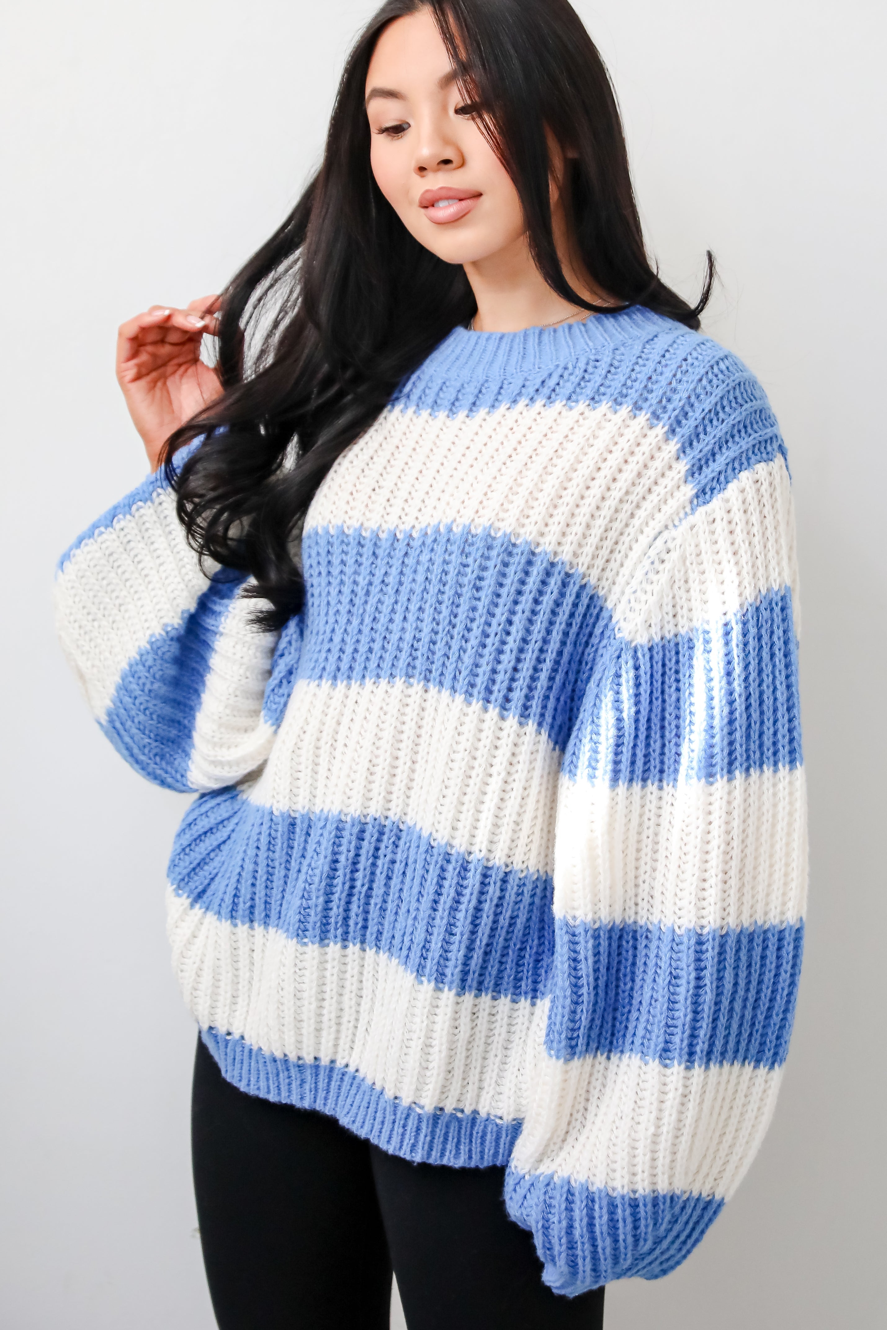 Striped Oversized Sweater | Rib Knit | Relaxed Fit