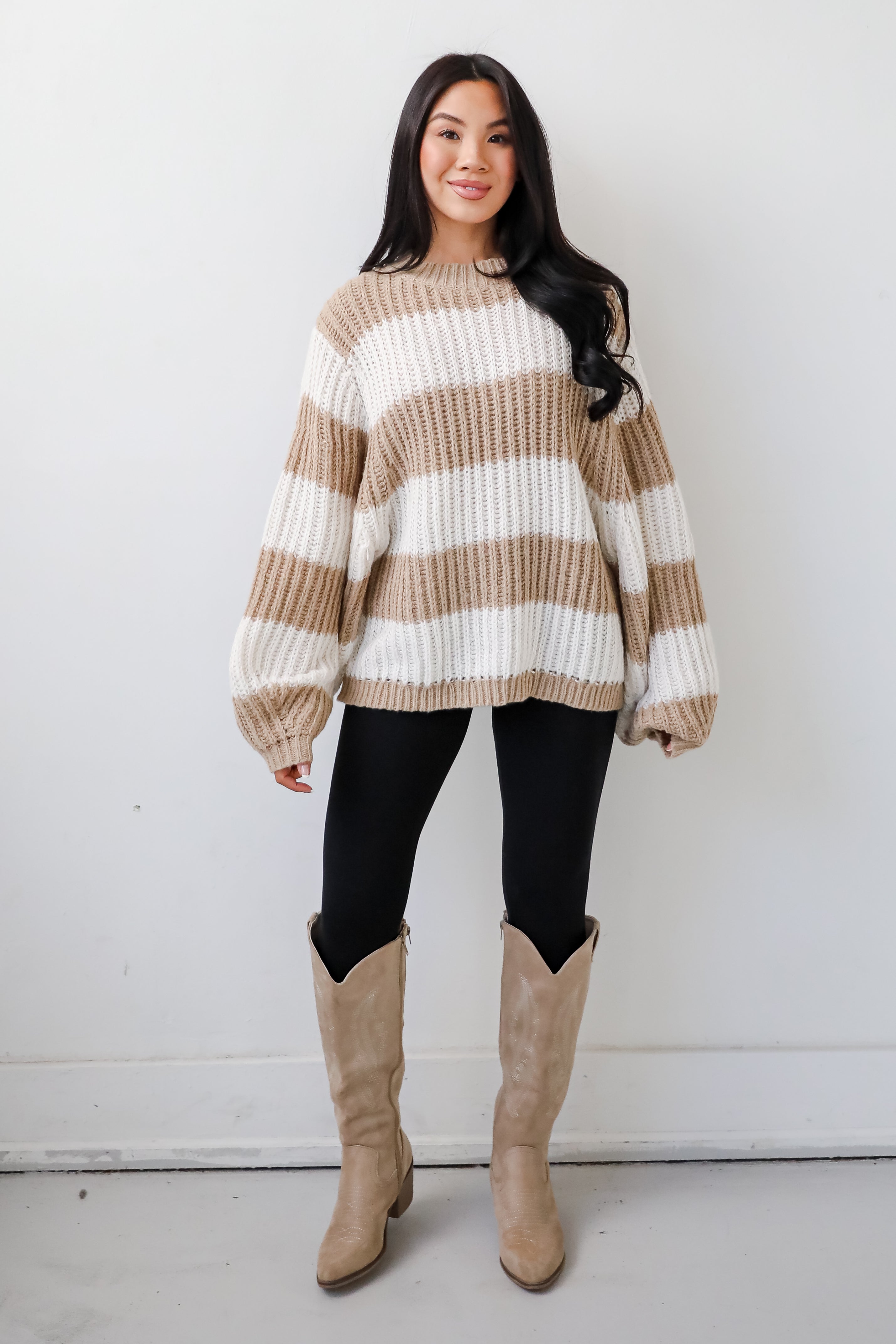 Striped Oversized Sweater | Rib Knit | Relaxed Fit