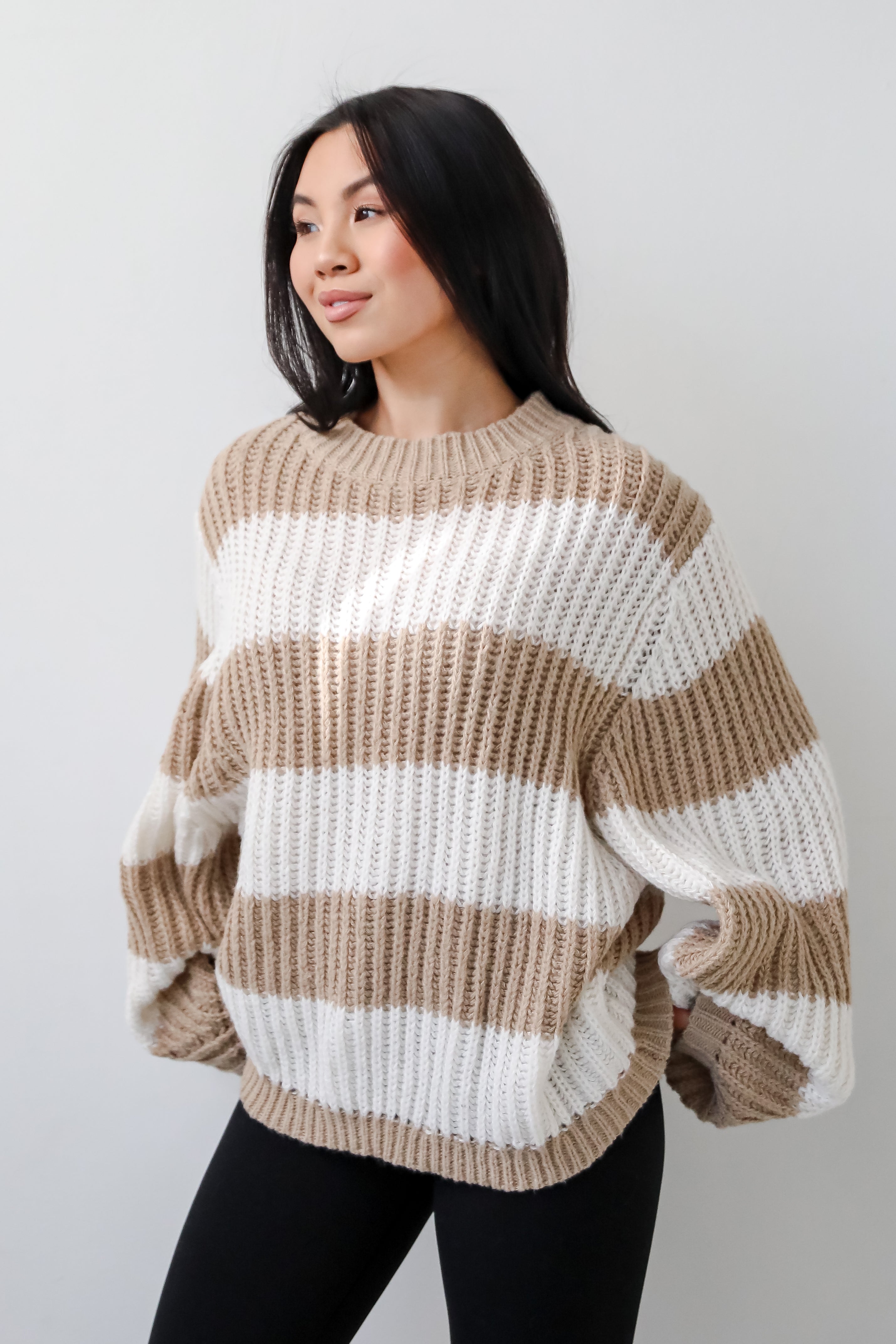Striped Oversized Sweater | Rib Knit | Relaxed Fit