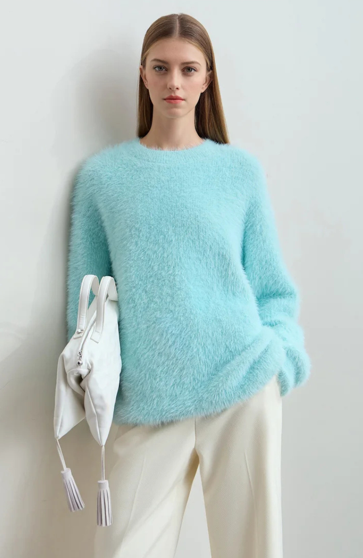 Maison Fuzzy Knit Sweater | Relaxed Fit | Soft Texture