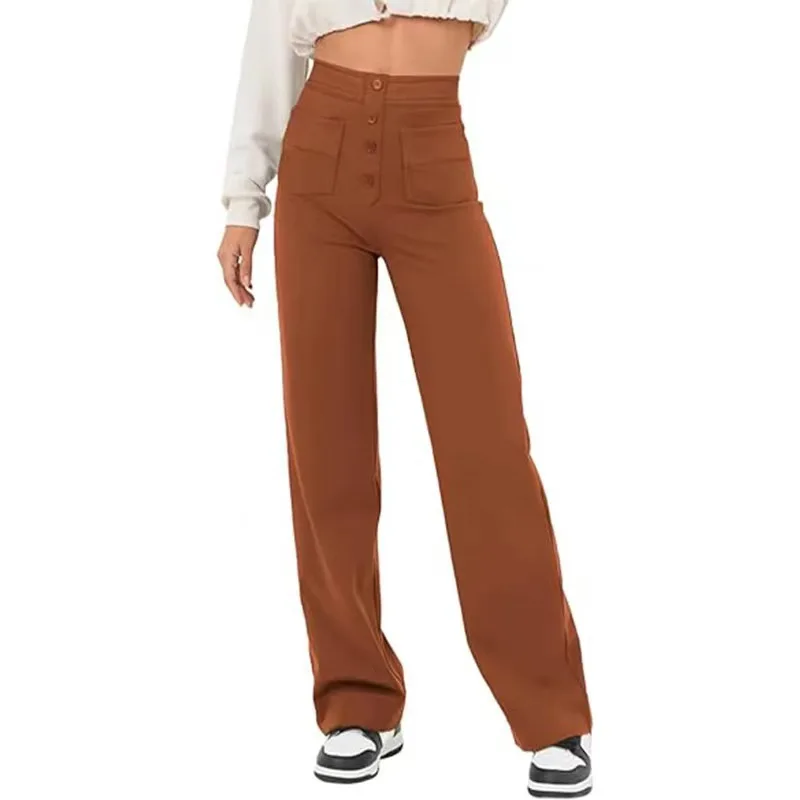 Maison High-Waist Wide-Leg Trousers with Pocket Detailing