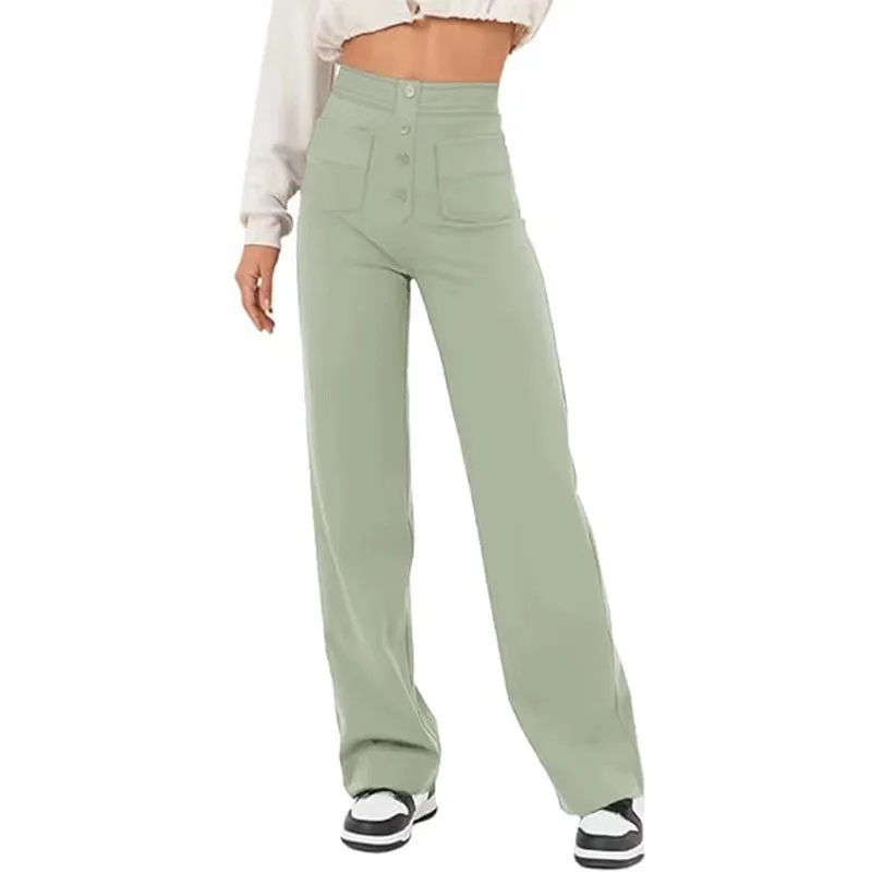 Maison High-Waist Wide-Leg Trousers with Pocket Detailing