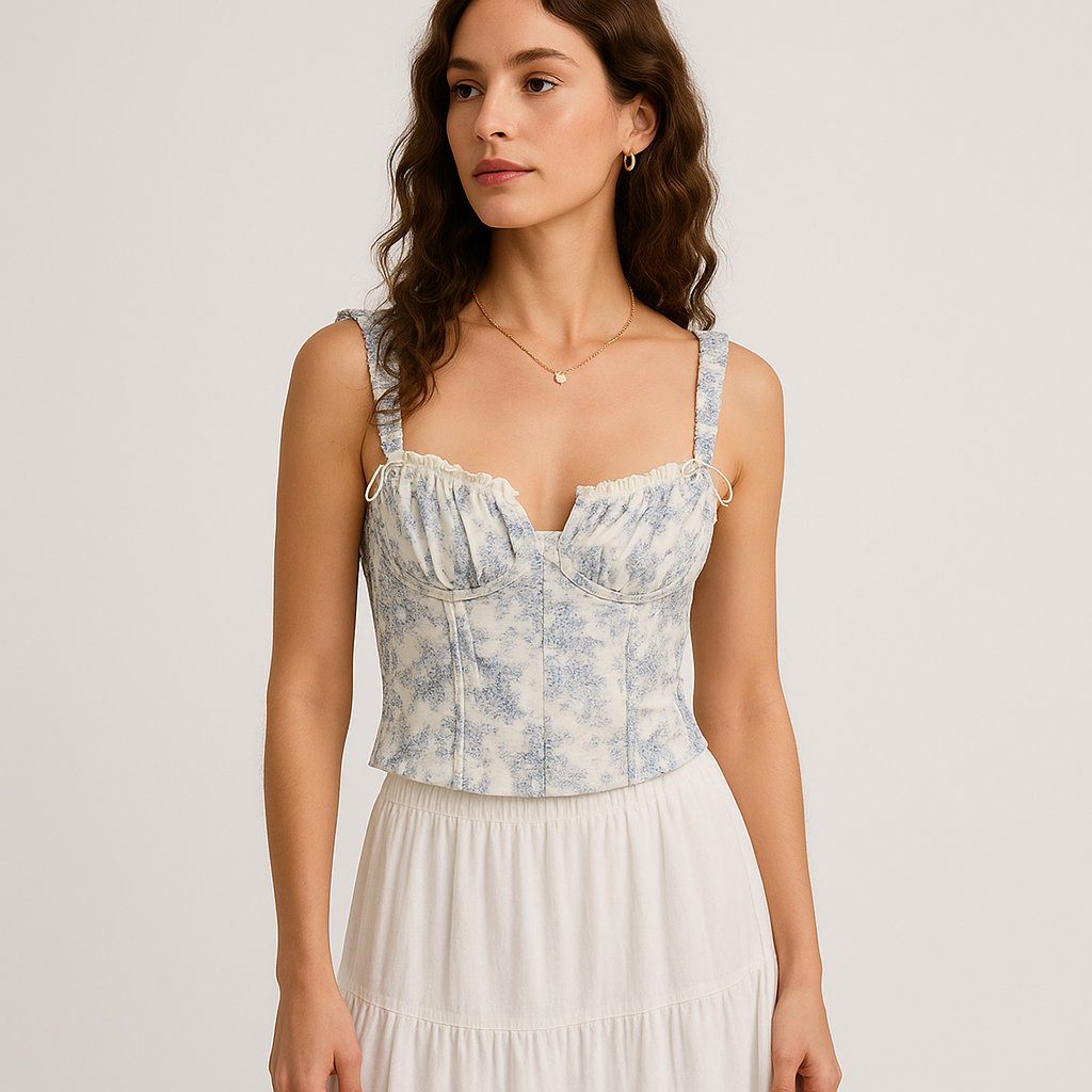 Floral Corset Top | Romantic Vintage Silhouette