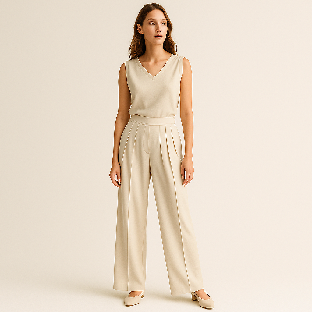 Pleated High-Waist Trousers | Flowing Wide Leg | Contemporary Minimalism