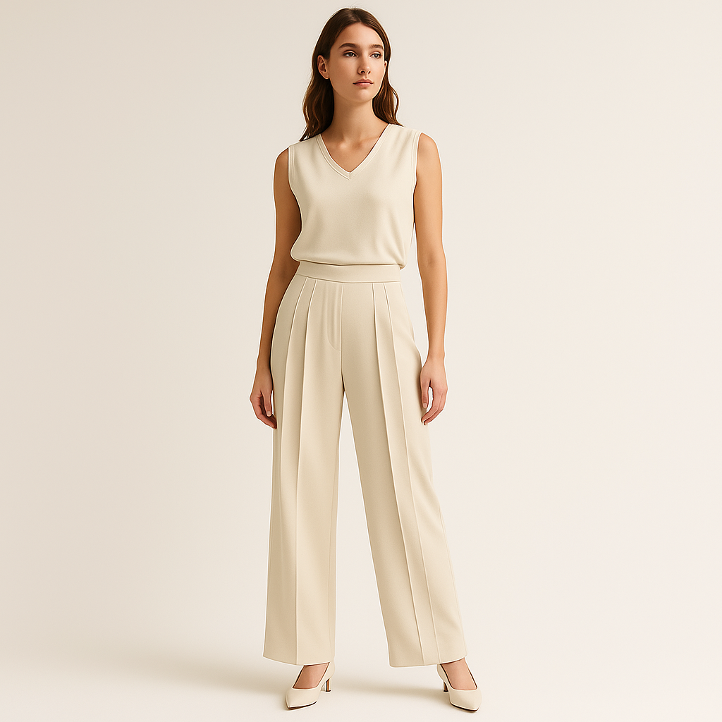 Pleated High-Waist Trousers | Flowing Wide Leg | Contemporary Minimalism