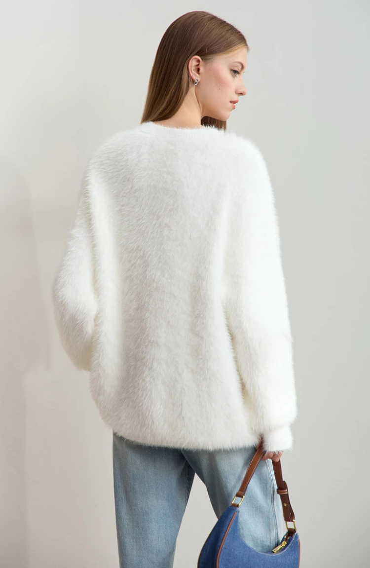 Maison Fuzzy Knit Sweater | Relaxed Fit | Soft Texture