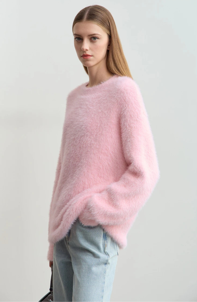 Maison Fuzzy Knit Sweater | Relaxed Fit | Soft Texture