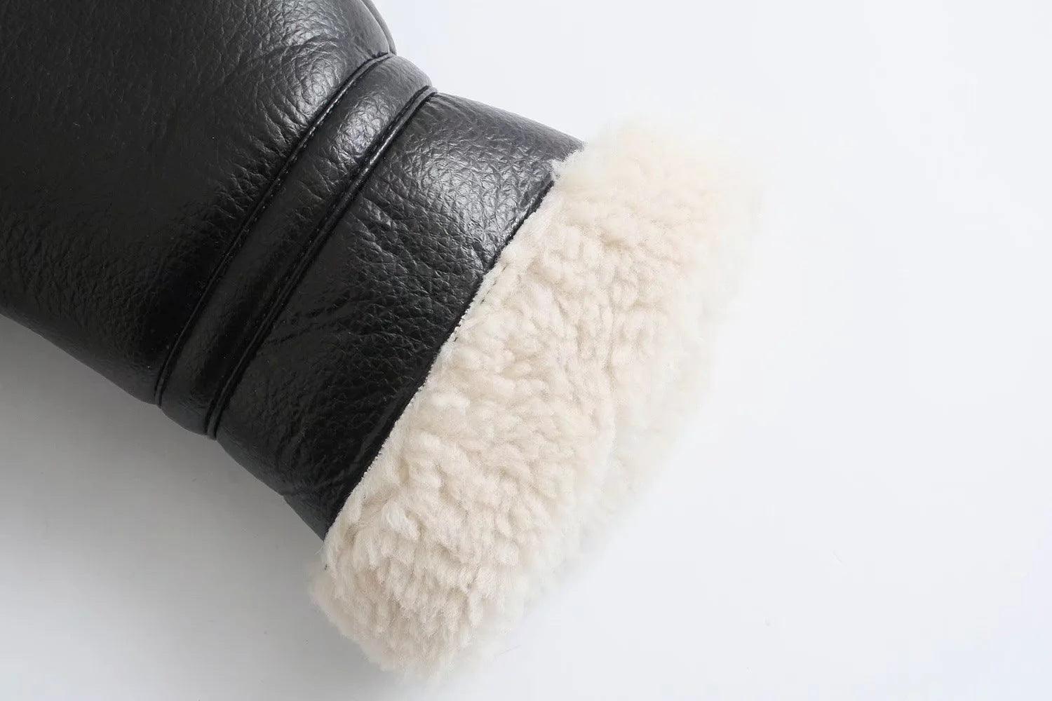 Faux Shearling Aviator Jacket | Short Fit | Contrast Collar