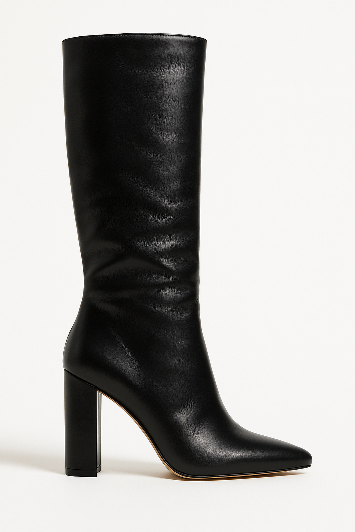 Atelier Croc-Embossed Knee-High Boots | Pointed Toe | Block Heel