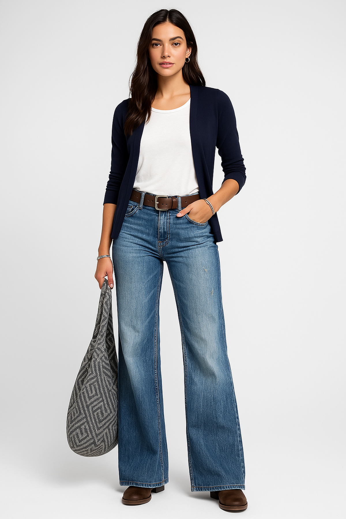 High Waist Wide Leg Denim Jeans | Regular Fit