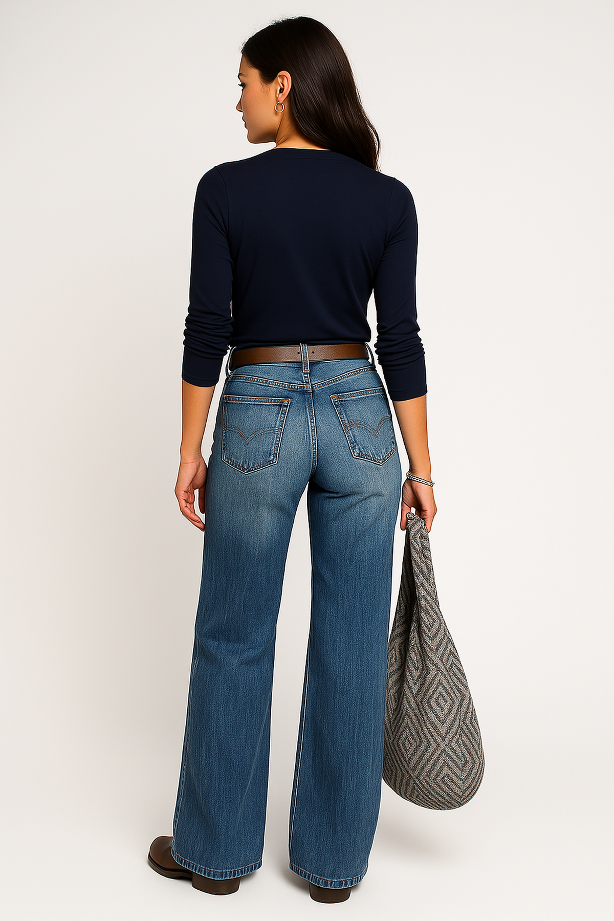 High Waist Wide Leg Denim Jeans | Regular Fit