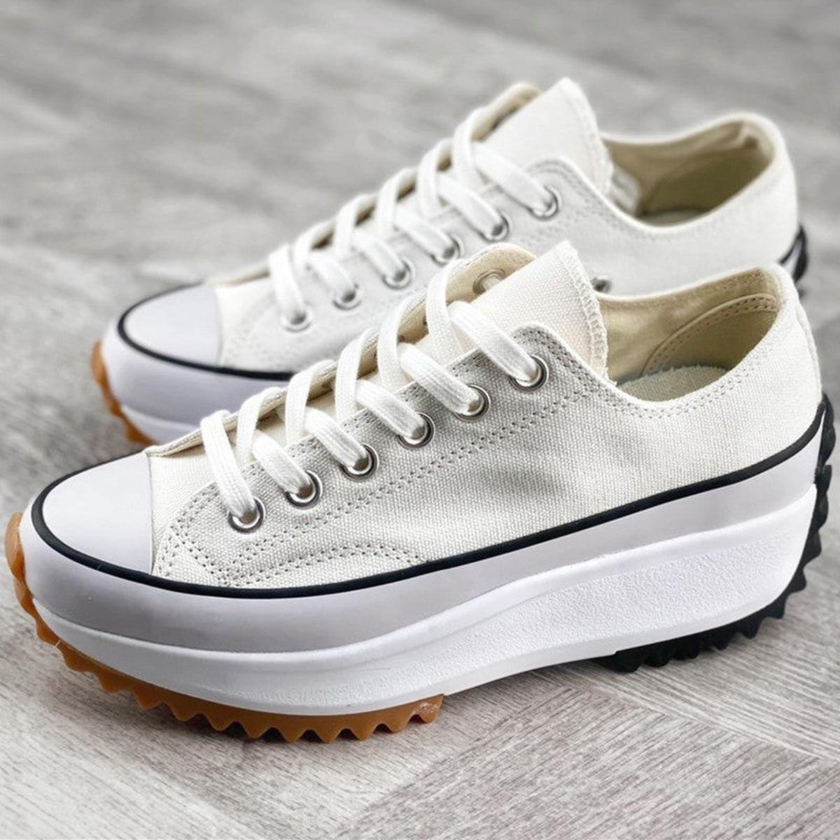 Canvas Platform Sneakers | Chunky Sole | Lace-Up