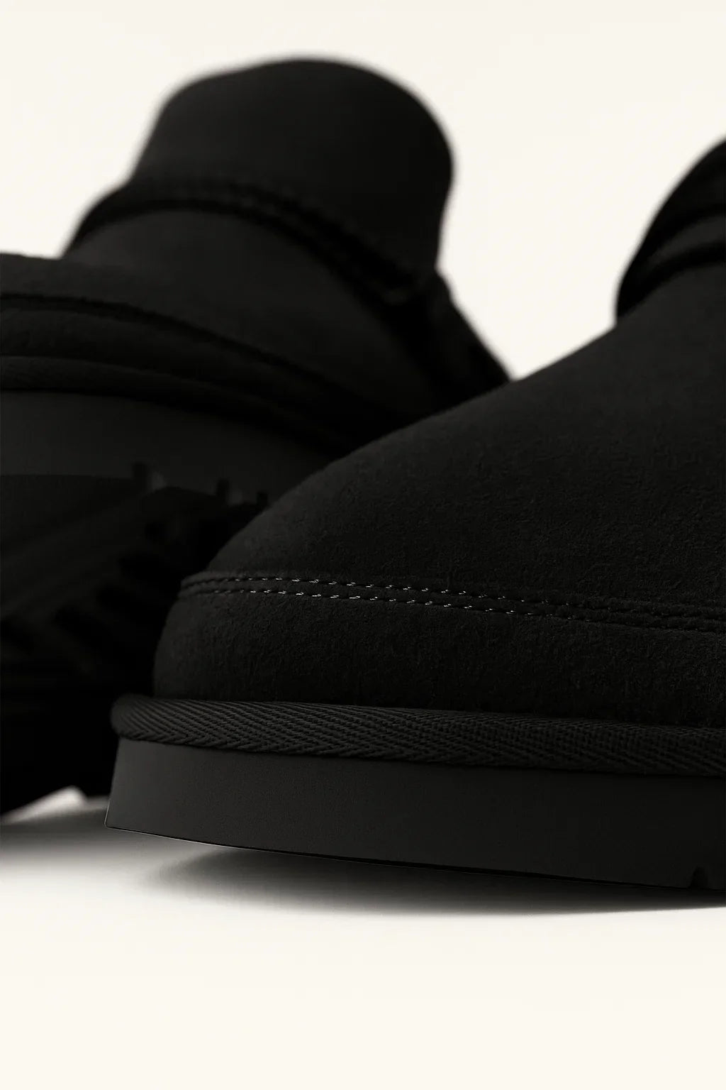 Maison Plush-Lined Mule Slippers | PU Leather | Thick Sole