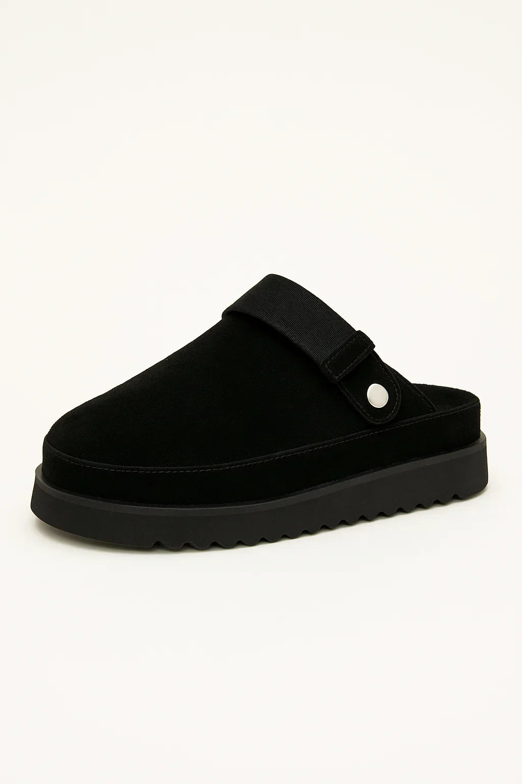 Maison Plush-Lined Mule Slippers | PU Leather | Thick Sole