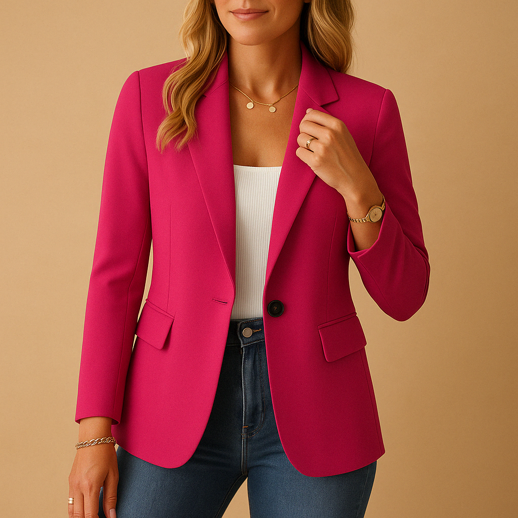 Single Button Fitted Blazer | Minimalist Silhouette | Regular Length