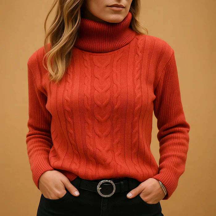 Cable Knit Turtleneck Jumper | Fitted Silhouette | Winter Essential