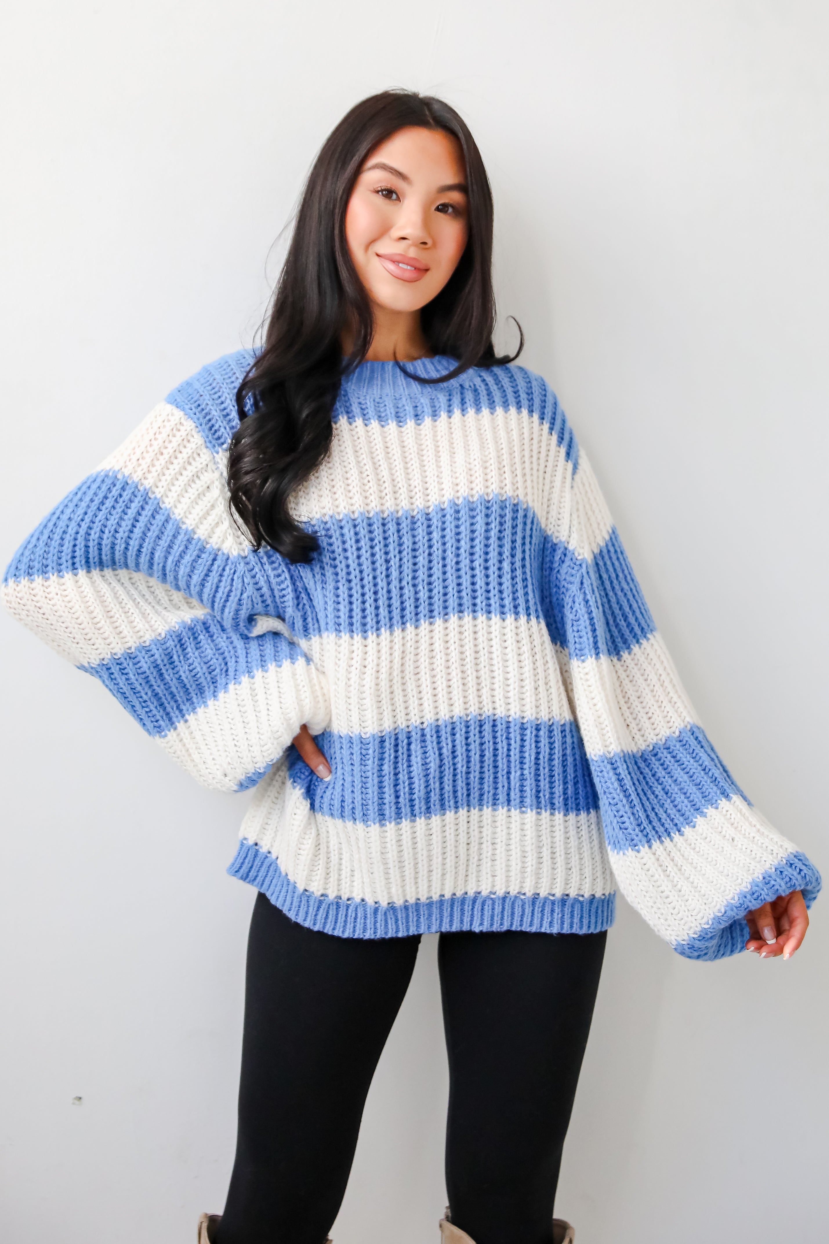 Striped Oversized Sweater | Rib Knit | Relaxed Fit