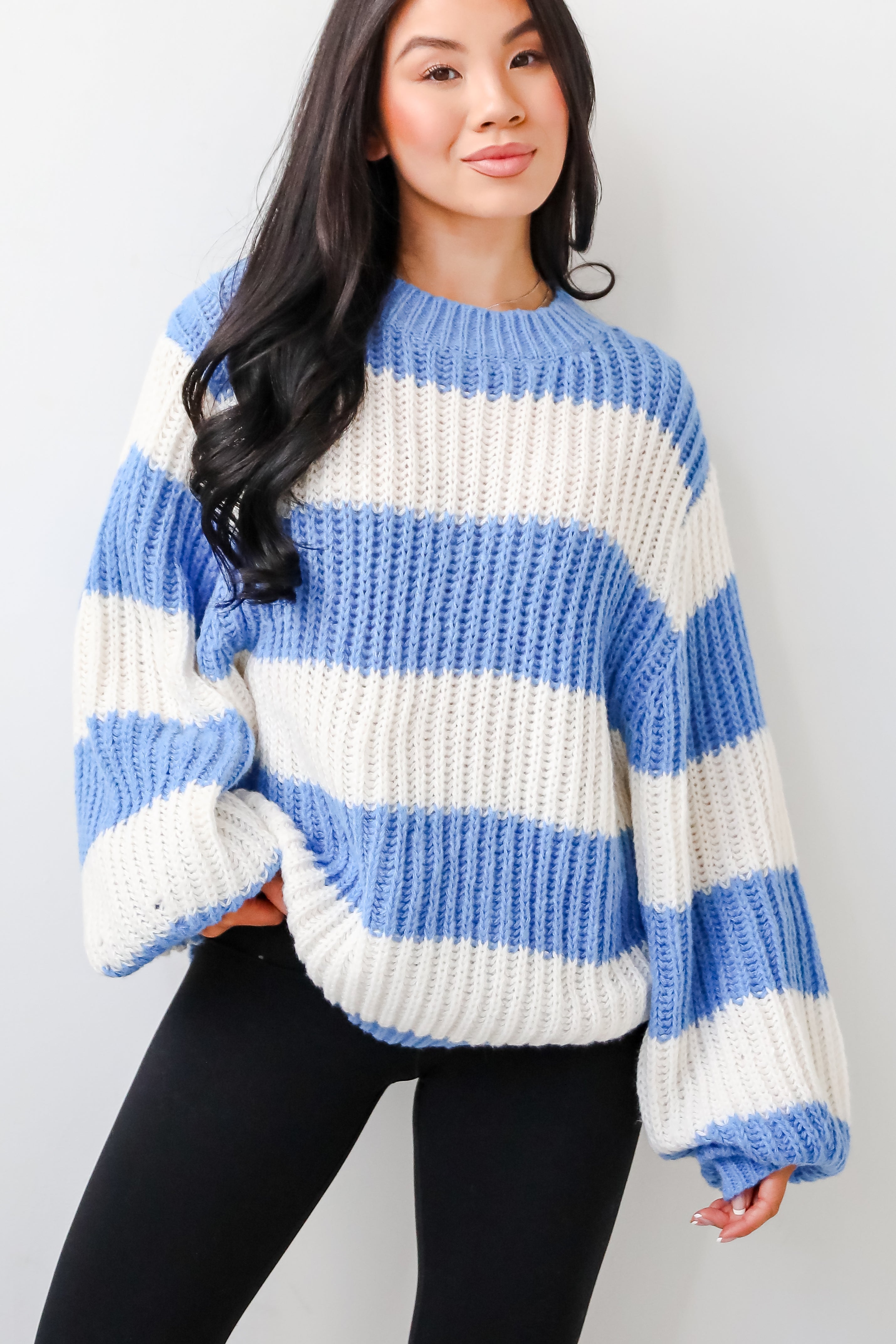 Striped Oversized Sweater | Rib Knit | Relaxed Fit